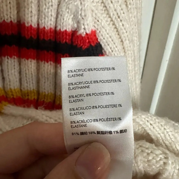 Urban Outfitters Josie Pullover Sweater Striped Ivory Size Large - Picture 6 of 6